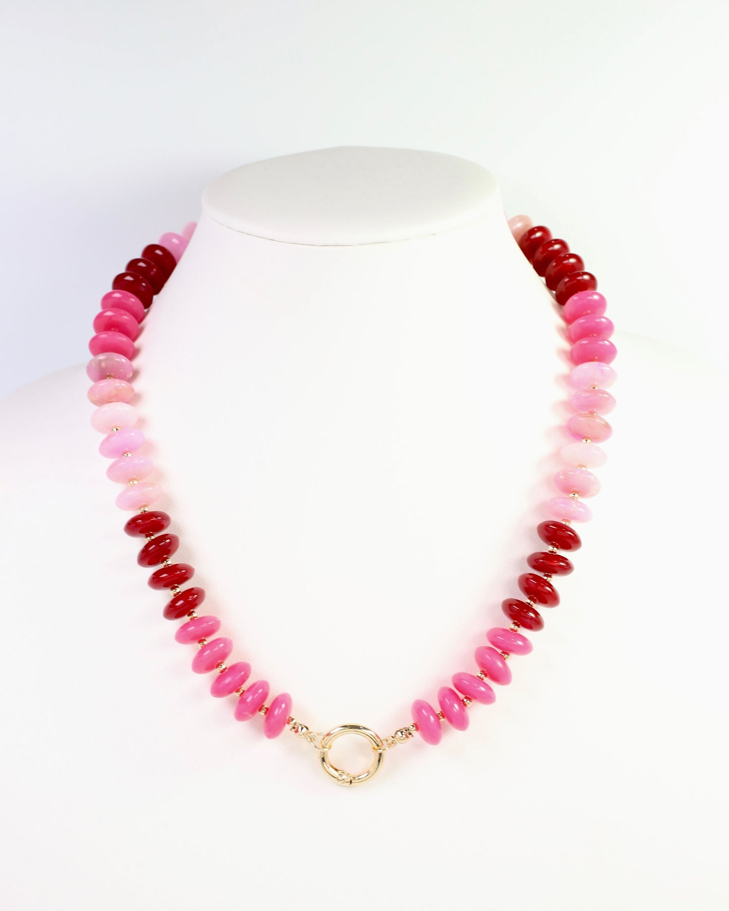 Fort Kent Stone Beaded Toggle Necklace Fuchsia