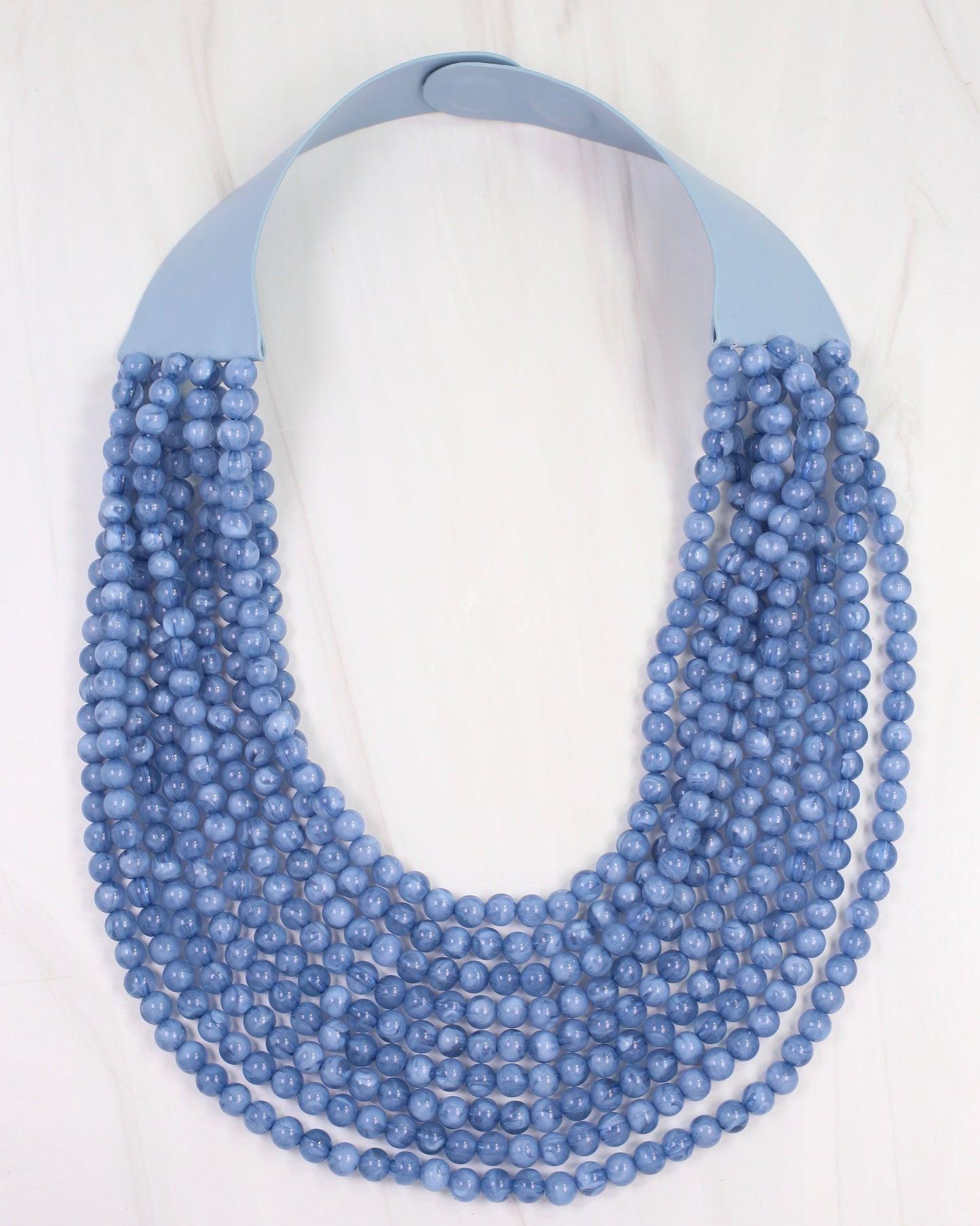 Kalin Beaded Layered Magnetic Necklace Blue