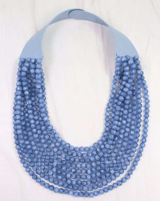 Kalin Beaded Layered Magnetic Necklace Blue