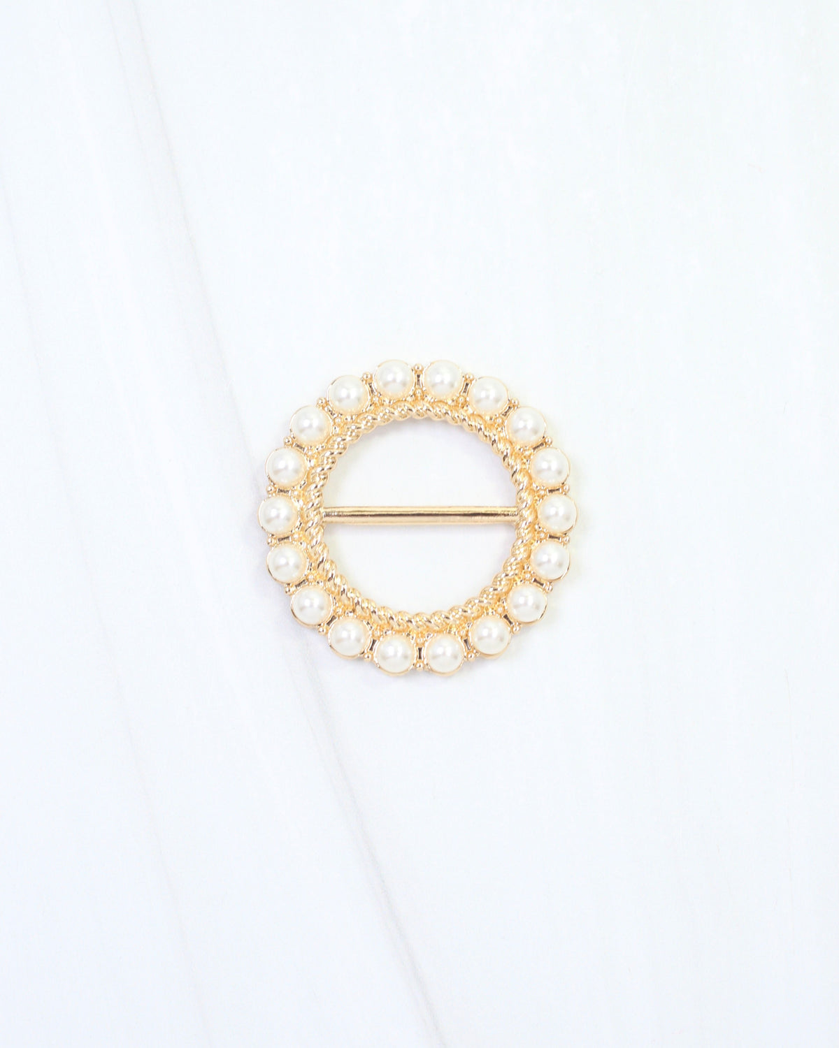 Rubi Pearl Lined Circle Scarf Slide Gold