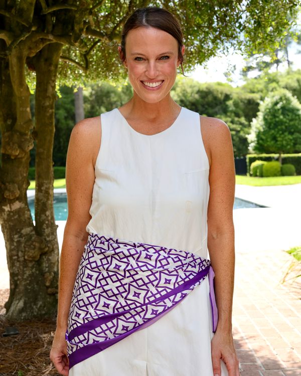 Langston Geometric Scarf Large Purple White