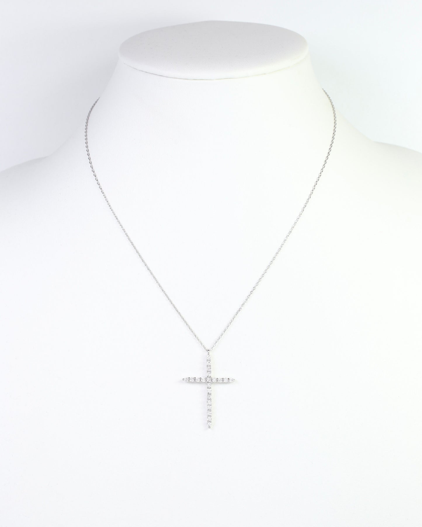 Yazoo CZ Cross Necklace Silver