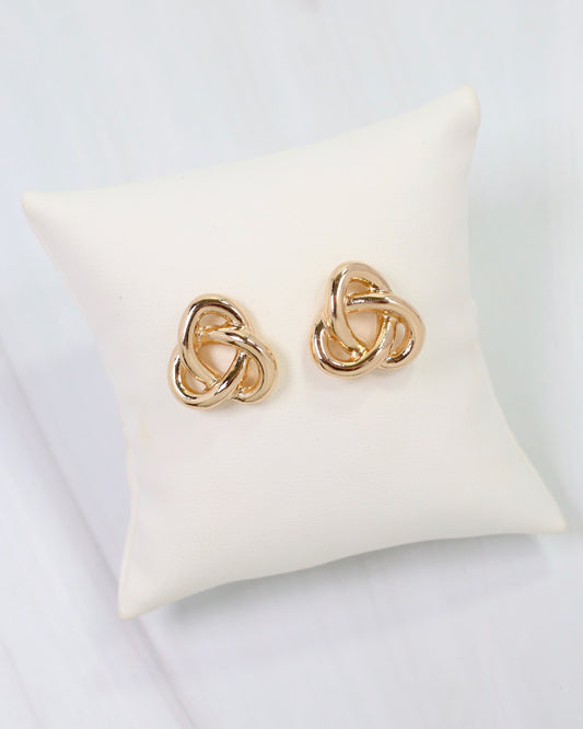 Semi Knot Stud Earring Gold