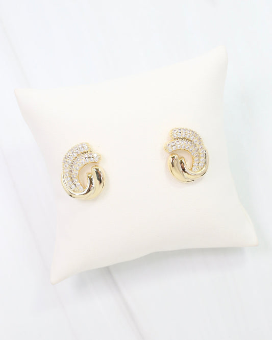 Vann CZ Swirl Earring Gold
