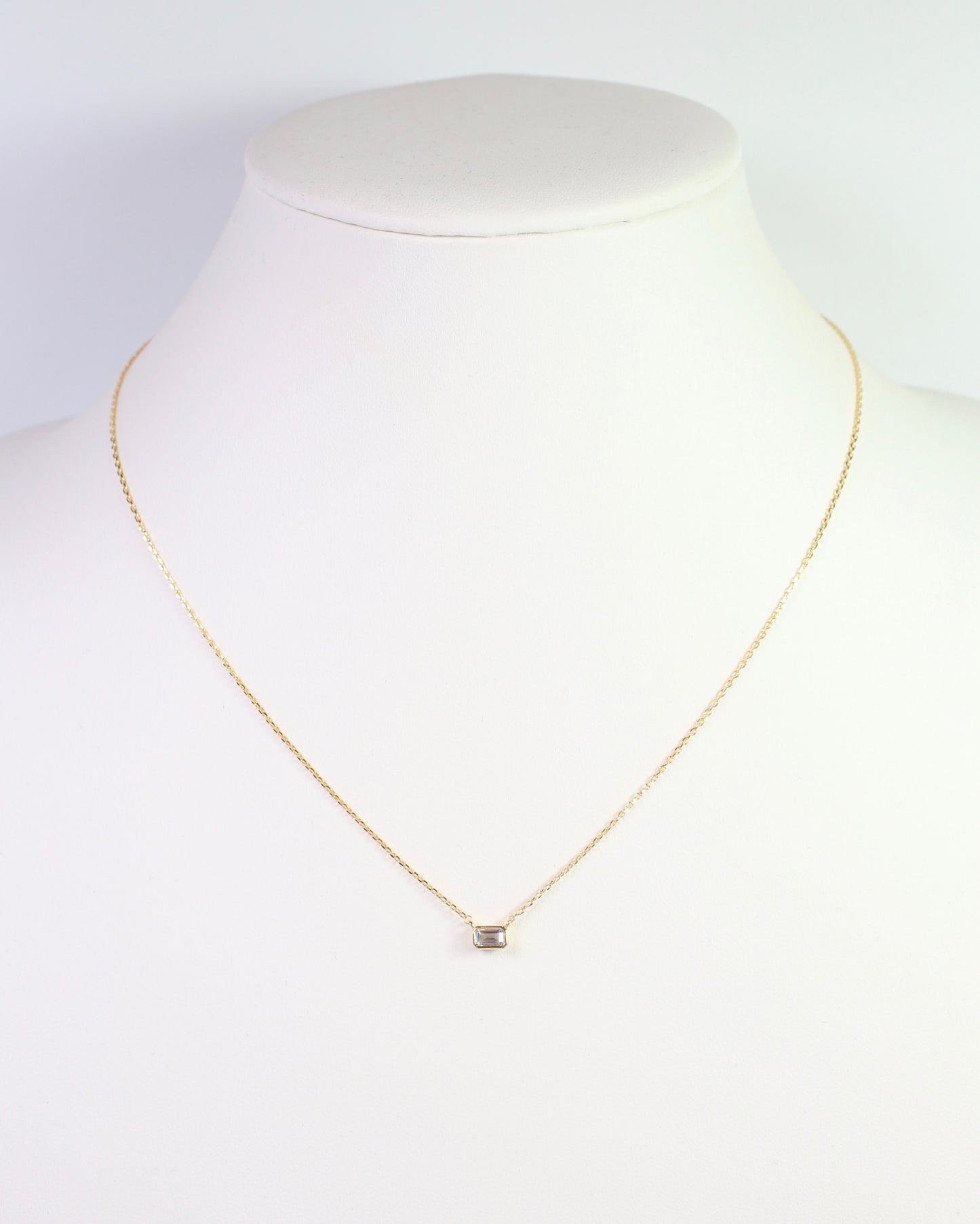 Lincoln CZ Baguette Necklace WR Gold