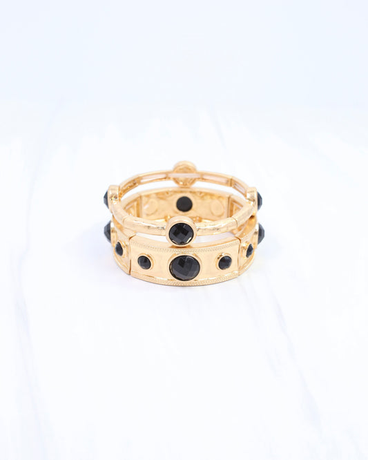 Nadine Stretch Bracelet Set Black