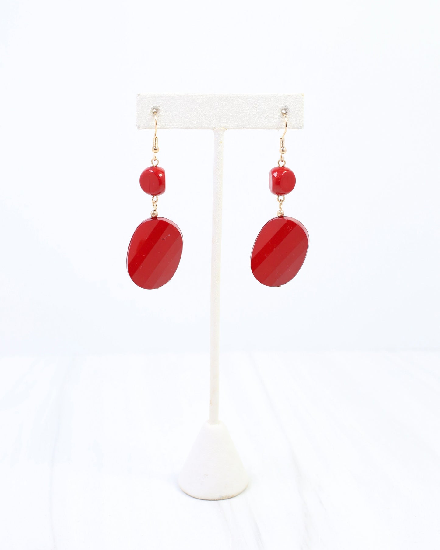 Adair Court Beaded Earring Dark Red