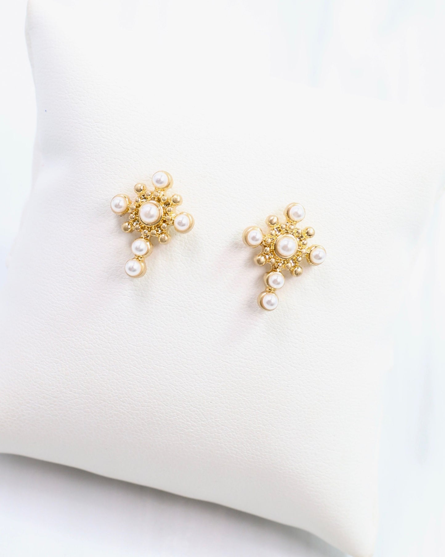 Kallie Cross Stud Earring Worn Gold
