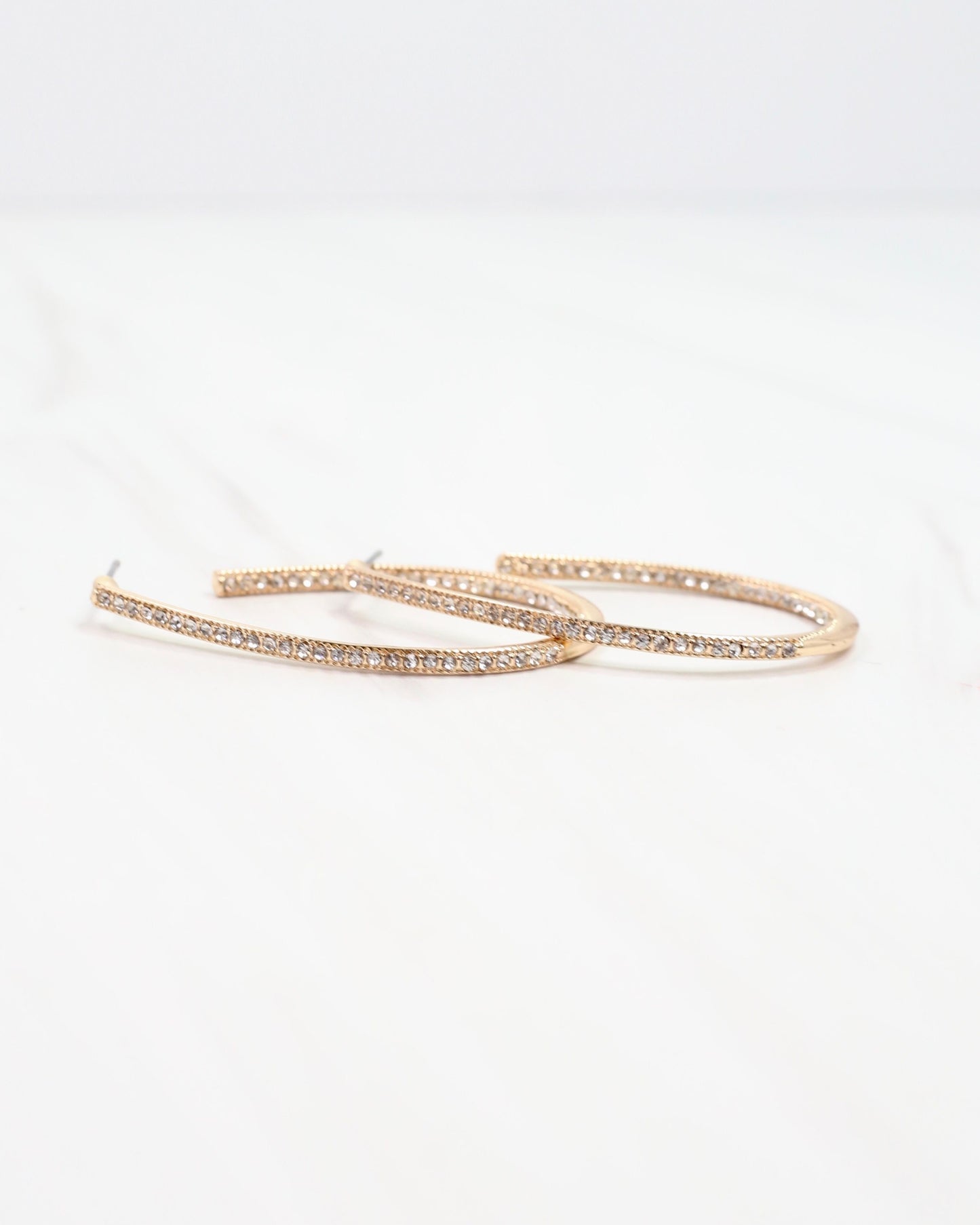 Bethie Crystal Oval Hoop Gold