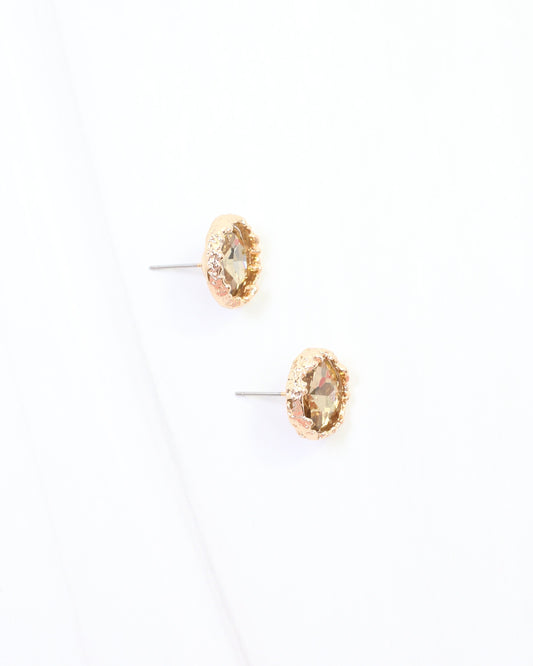 Leah Crystal Stud Earring Topaz