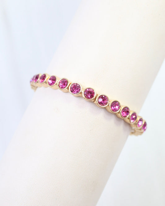 Castile Crystal Stretch Bracelet Fuchsia