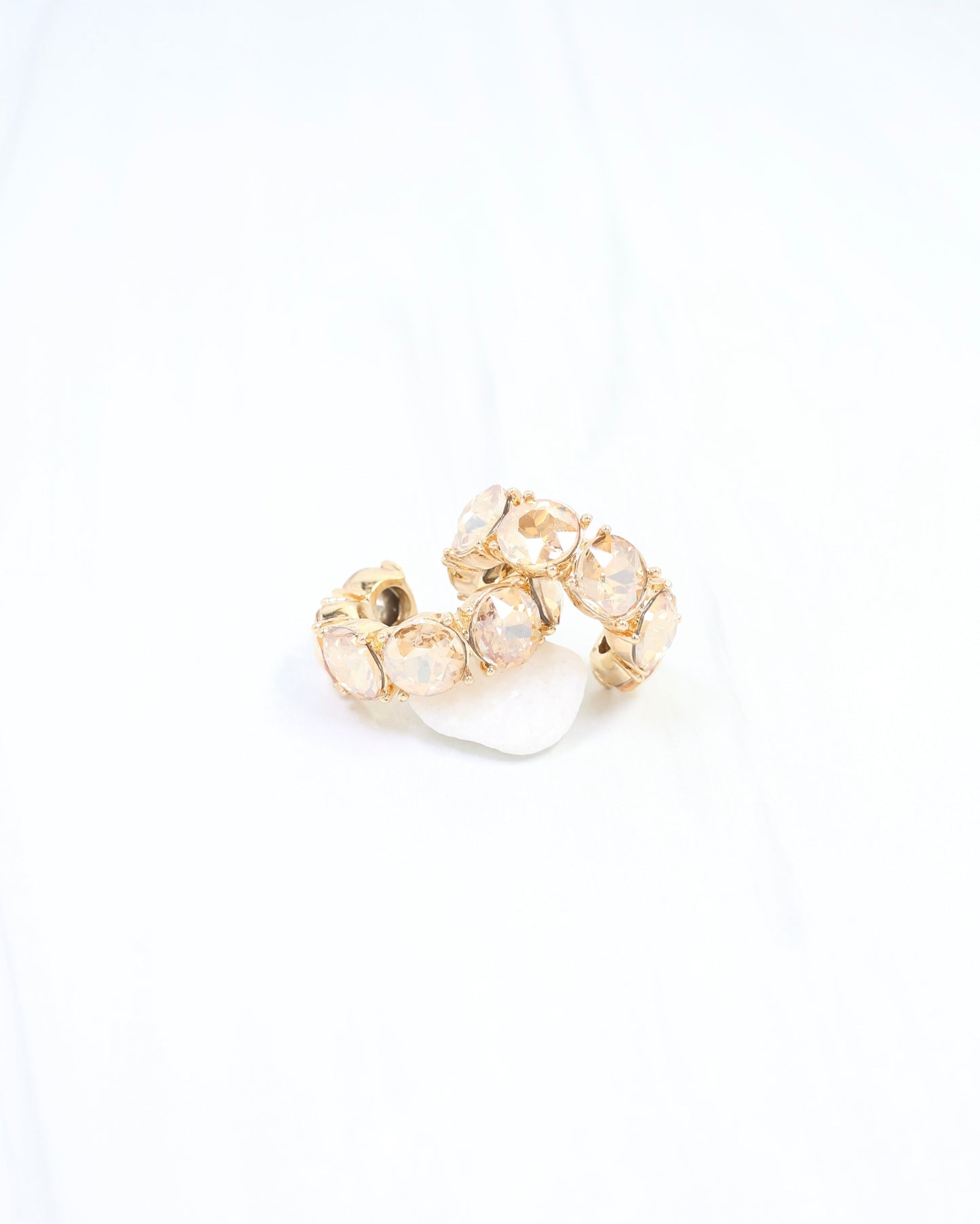 Kadis Crystal Hoop Earring Champagne