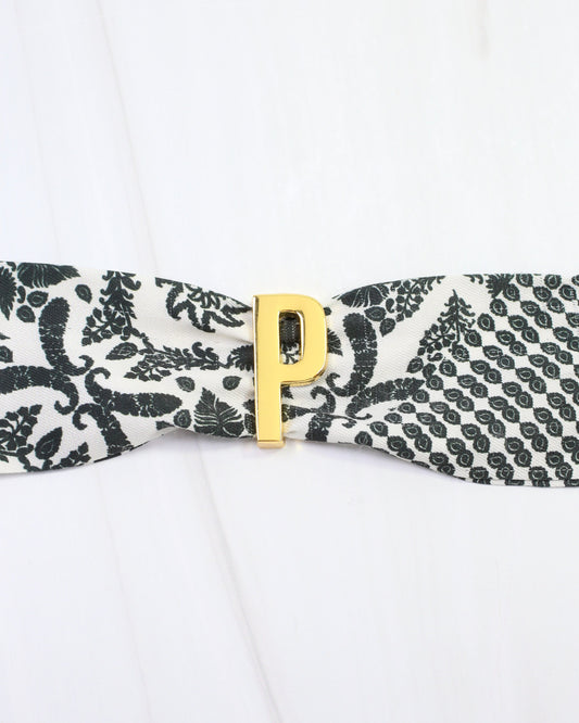 Arlett Initial scarf Slide P Gold
