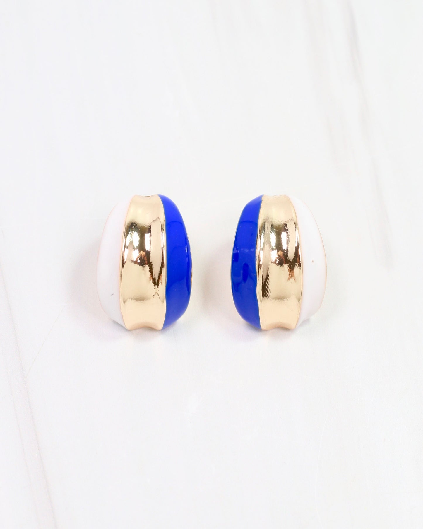 Penney Hoop Earring Blue White