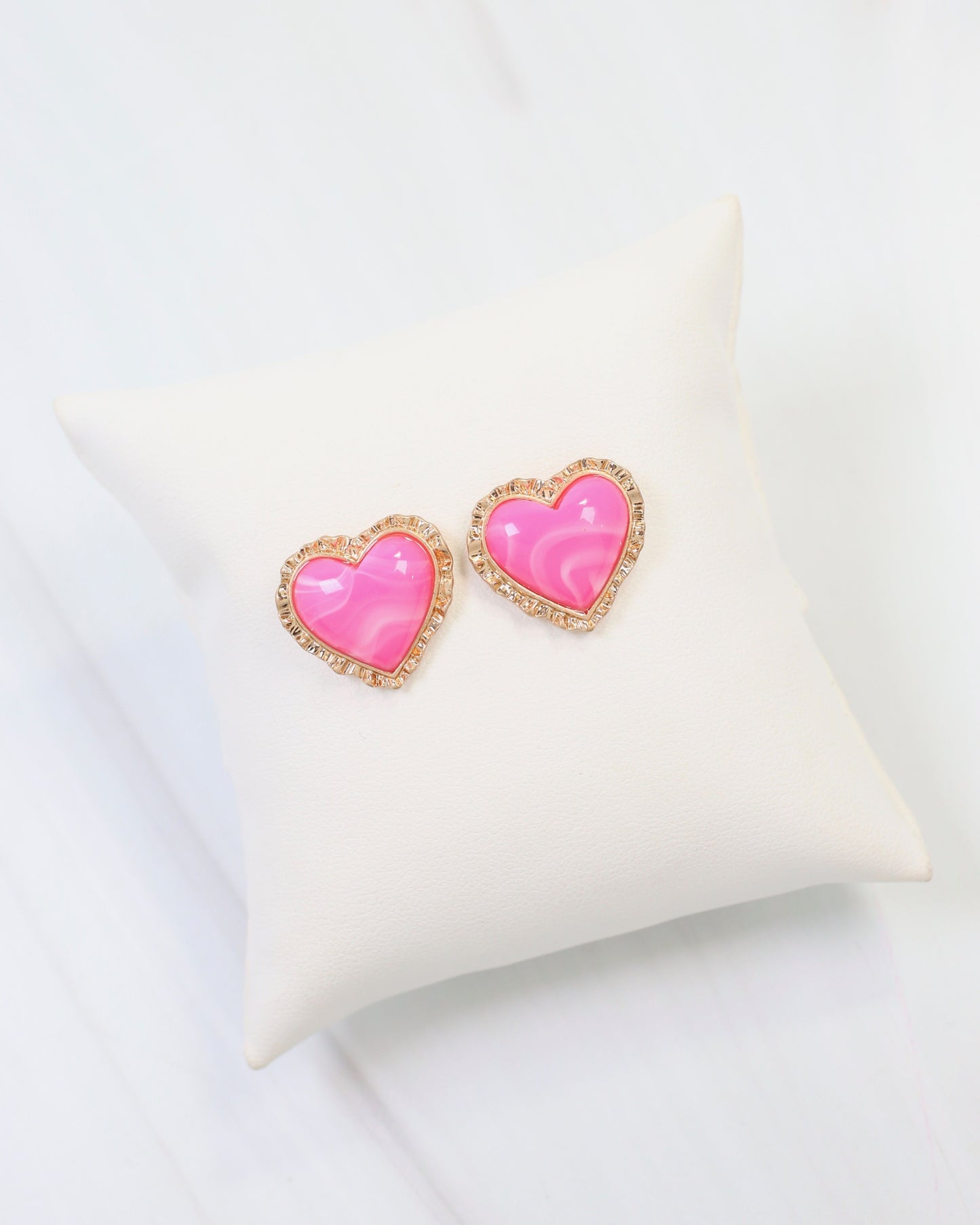 Maryville Heart Stud Earring Hot Pink