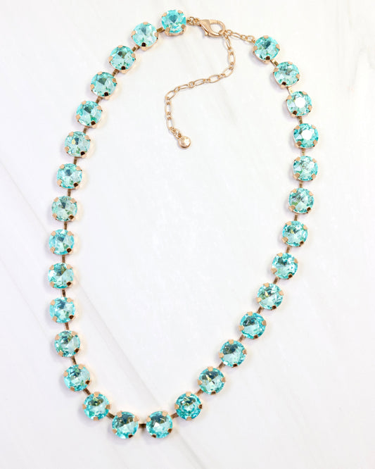 Andi Rhinestone Necklace Aqua
