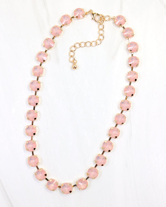 Radcliffe Rhinestone Necklace Pink Opal