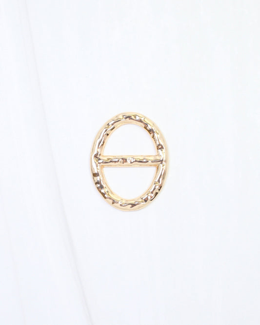 Ripley Oval Textured with Bar Scarf Slide Gold