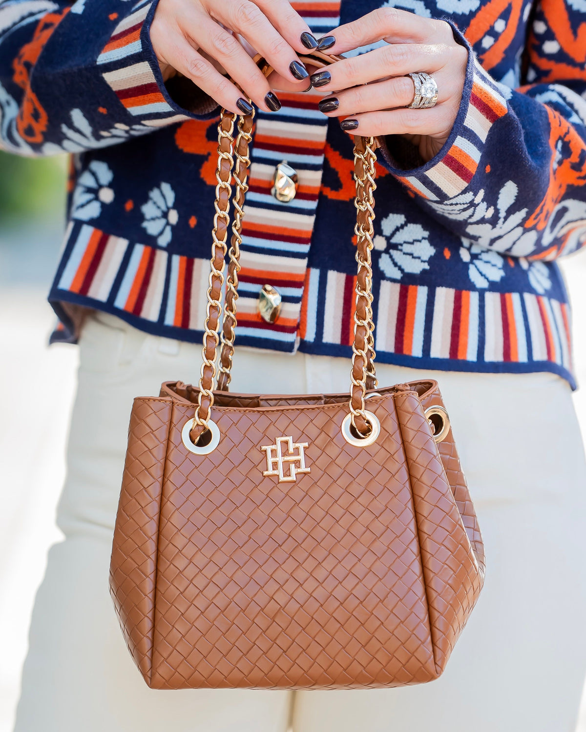 Lainey Mini Tote Woven Saddle