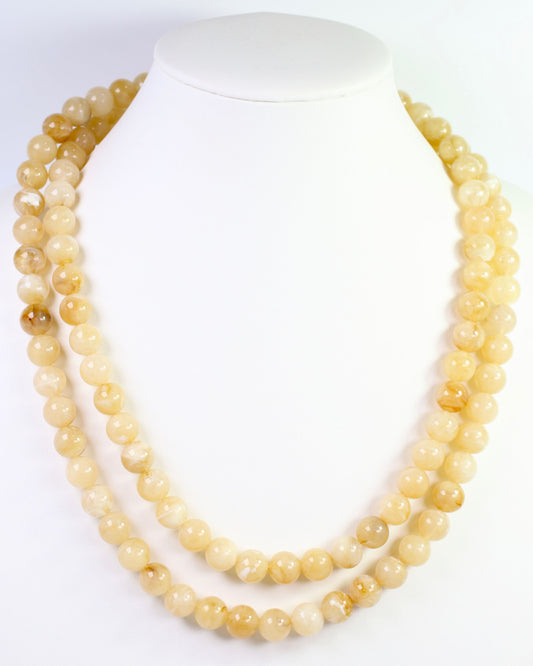 Lithgow Marble Beaded Layered Necklace Natural
