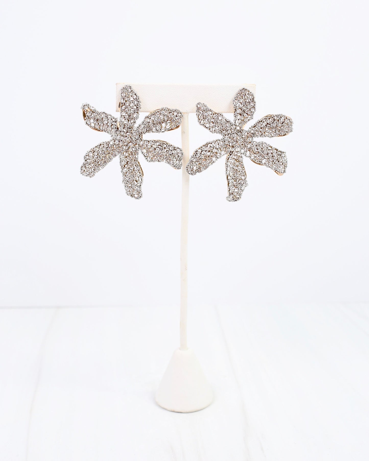 Vicenza Rhinestone Flower Post Earring Gold Silver