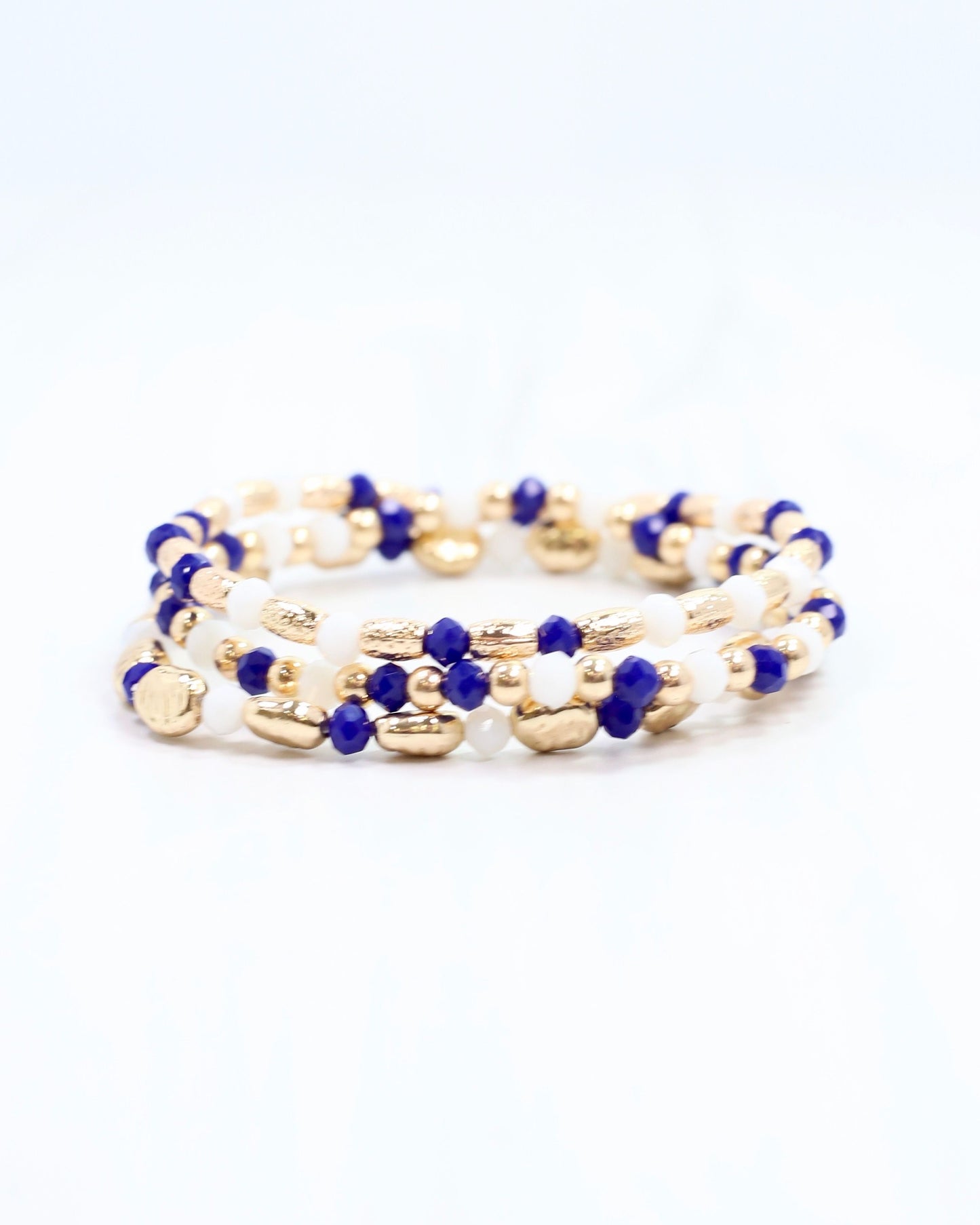 Spirit Beaded Bracelet Set Blue White