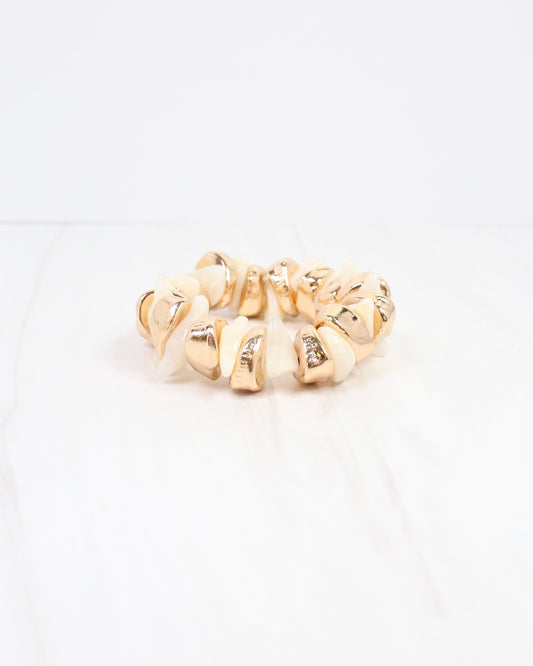 Aelia Beaded Stretch Bracelet Ivory