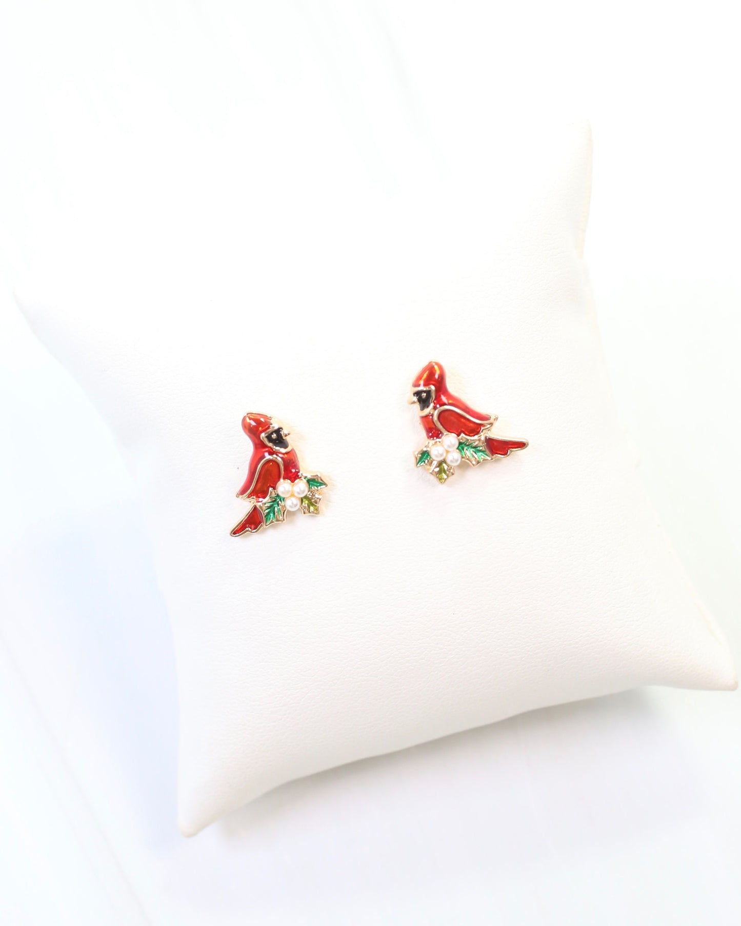 Christmas Cardinal Stud Red