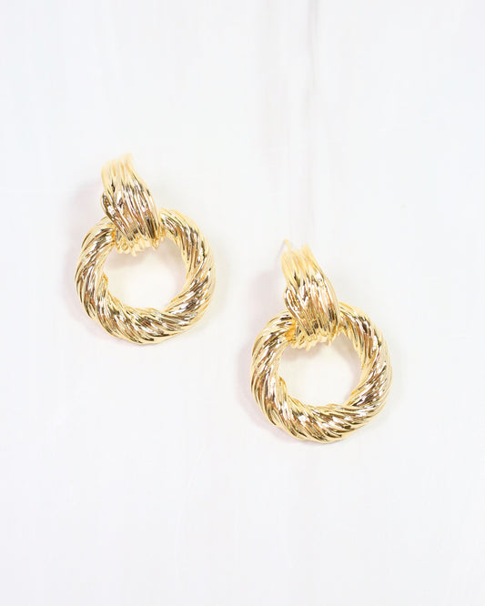 Traci Textured Drop Earring Gold