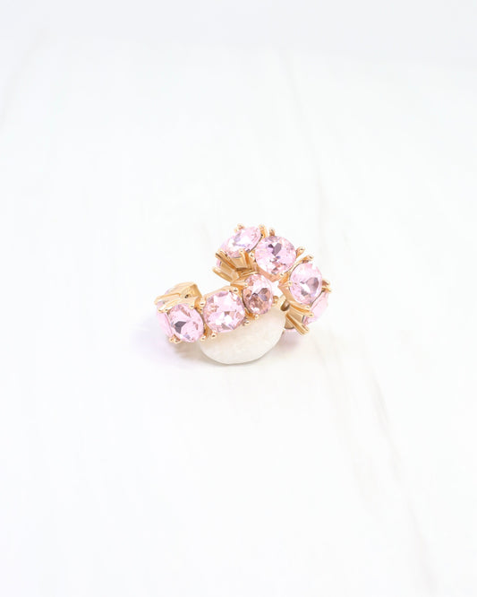 Roxanne Rhinestone Hoop Earring Pink