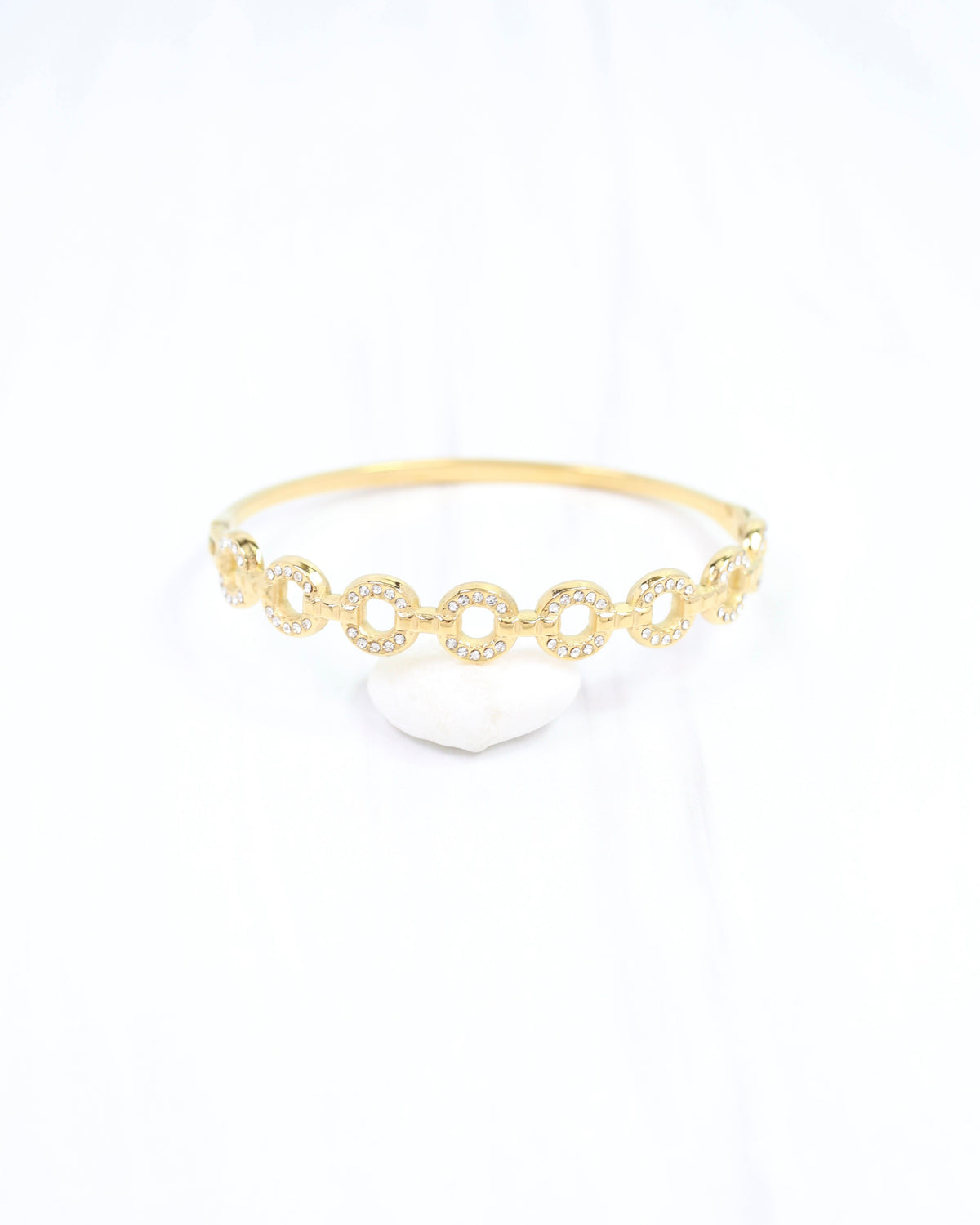 Lincoln Link and CZ Bracelet WP Gold