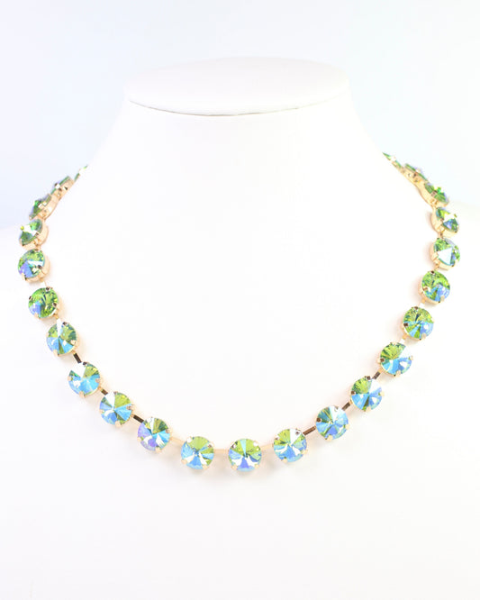 Roxanne Rhinestone Necklace Aqua AB