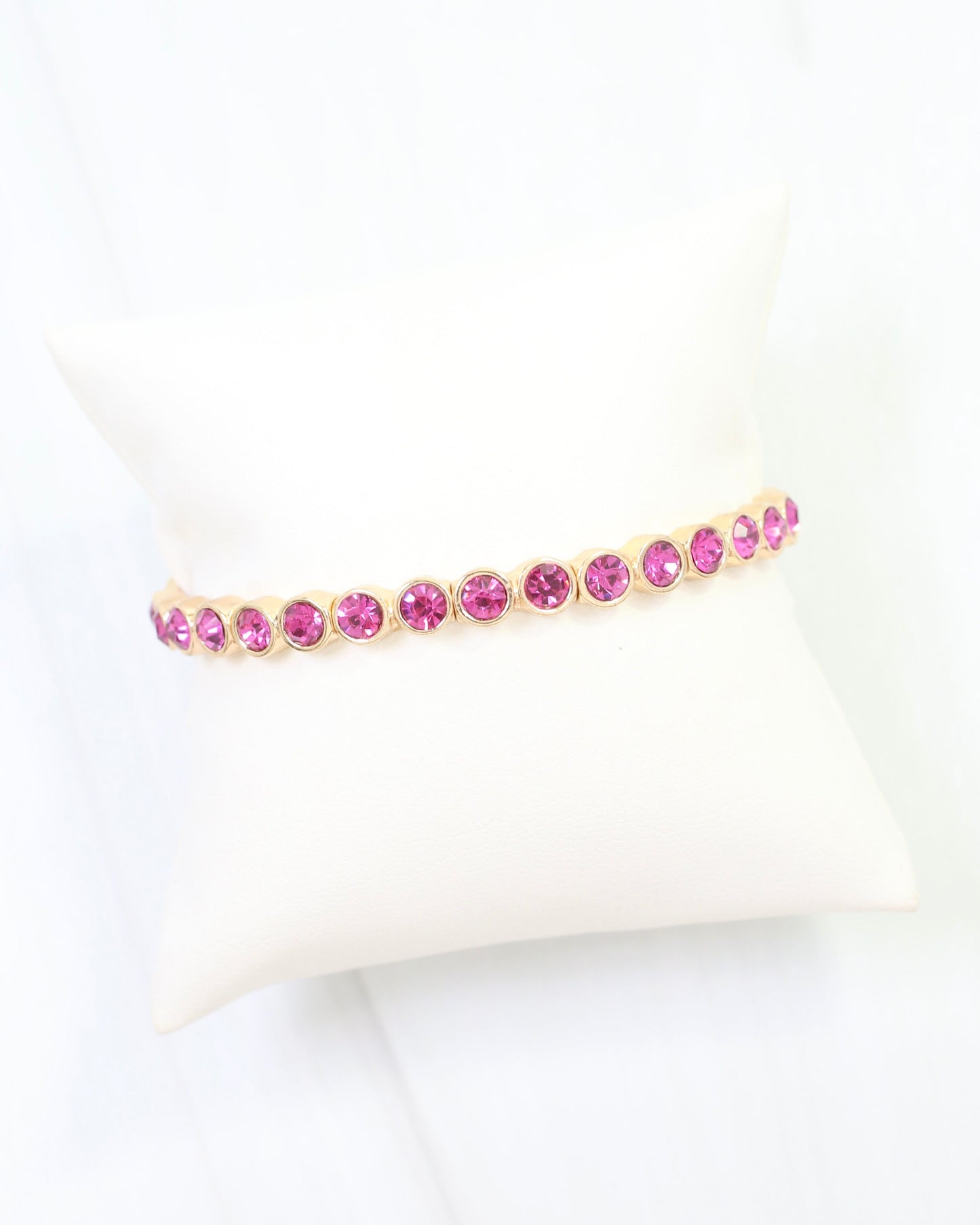 Castile Crystal Stretch Bracelet Fuchsia
