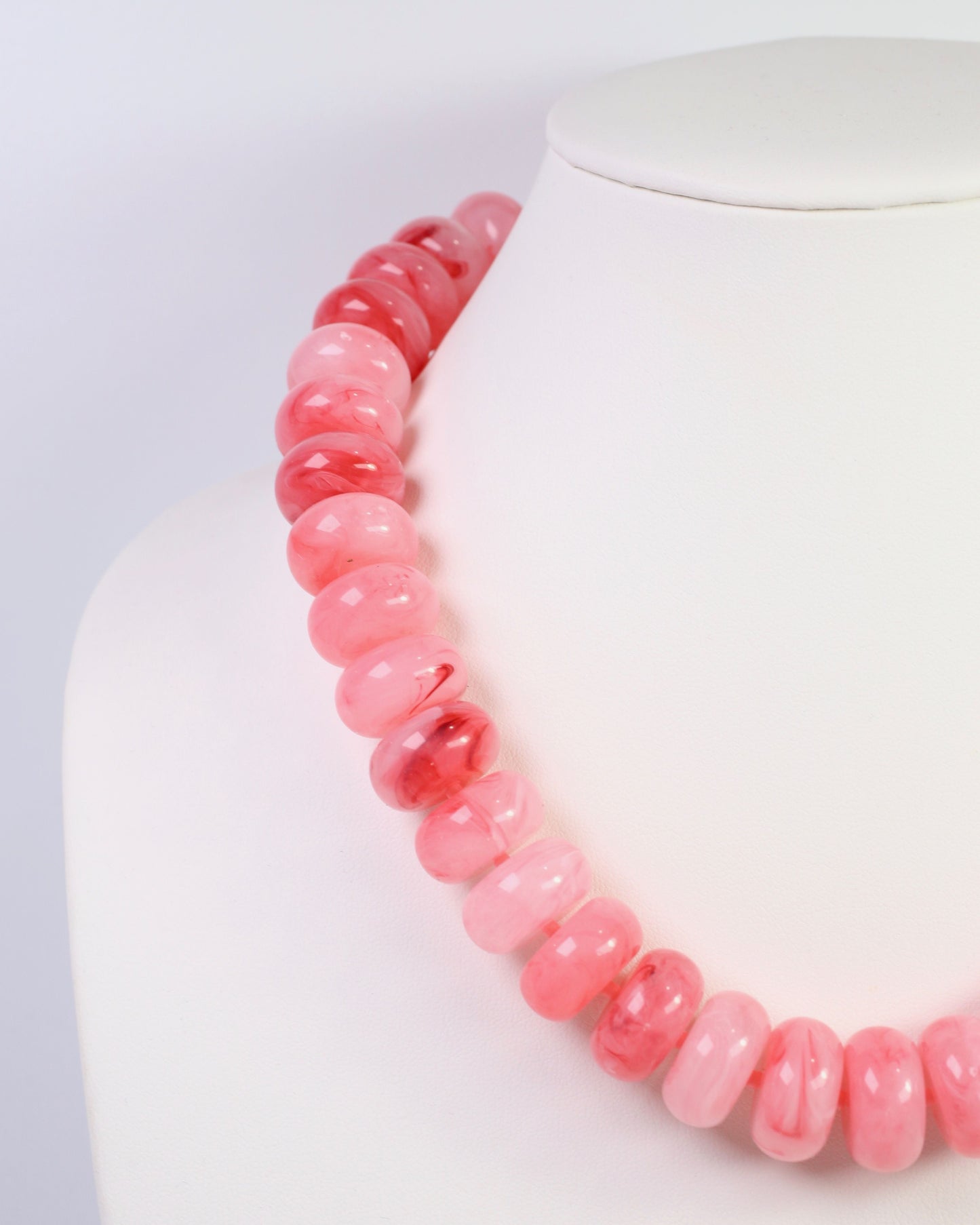 Pipestone Marble Beaded Necklace Pink