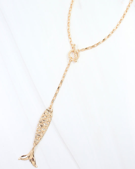 Tropical Fun Fish Necklace Gold