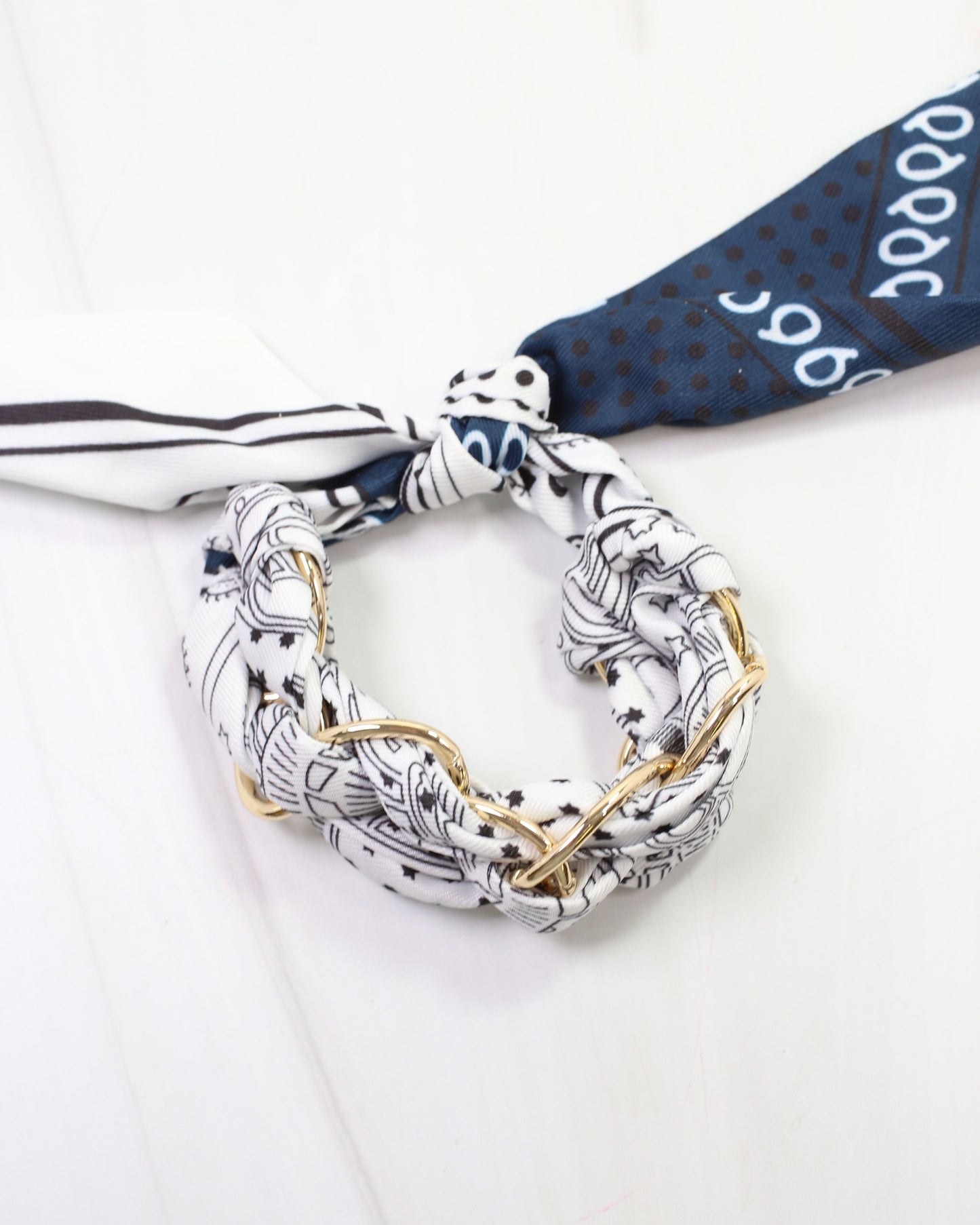 Fontana Chain Scarf Bracelet White