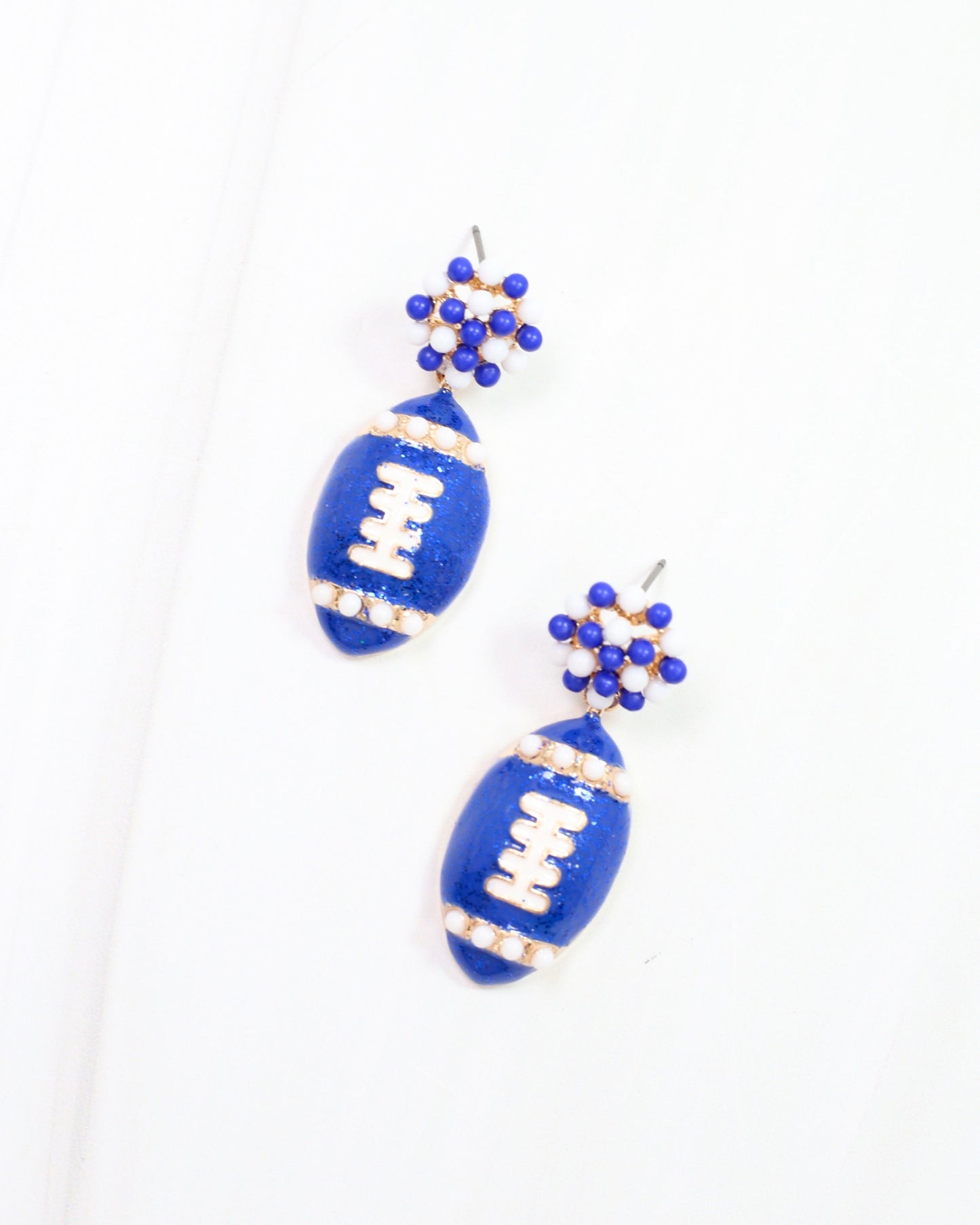 Adler Football Earring Blue and White
