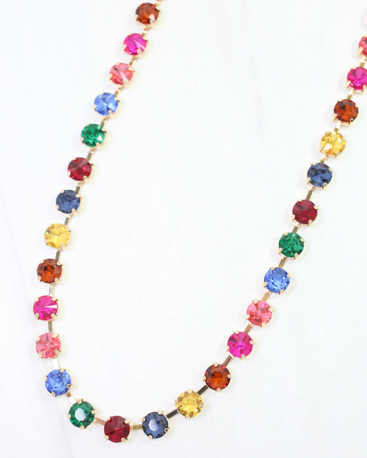 Melville Crystal  Necklace Dark Multi