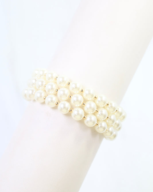 Bardsdale Stretch Pearl Bracelet Set Gold