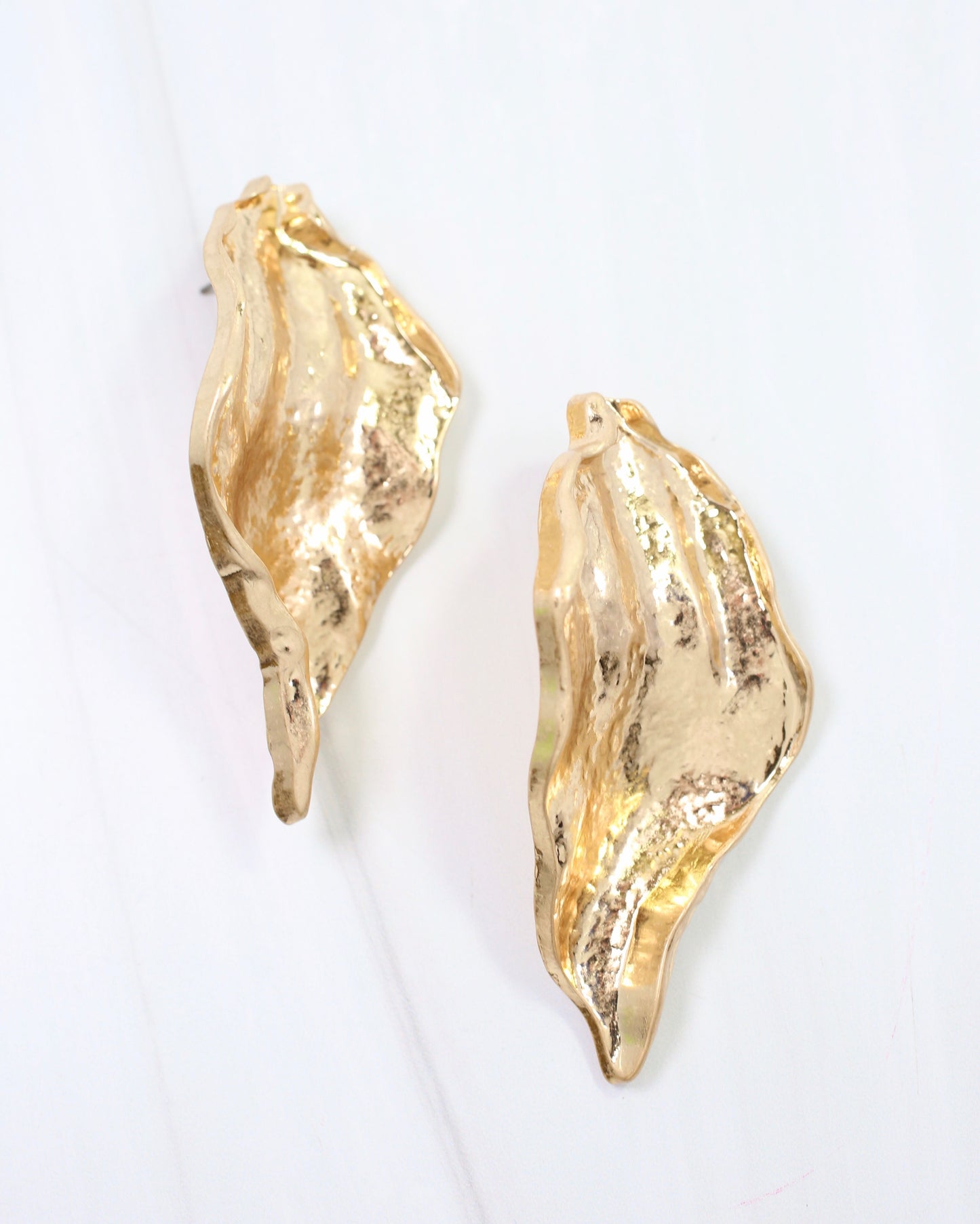 Goldsboro Textured Post Earring Worn Gold