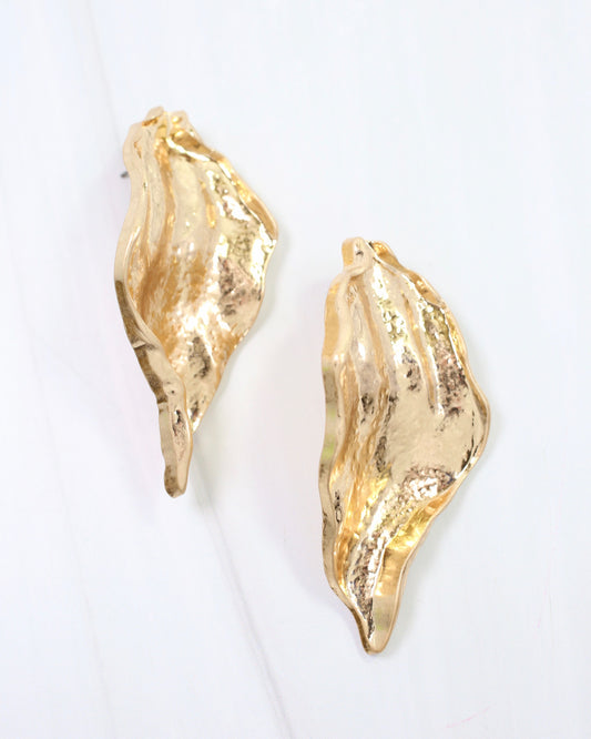 Goldsboro Textured Post Earring Worn Gold