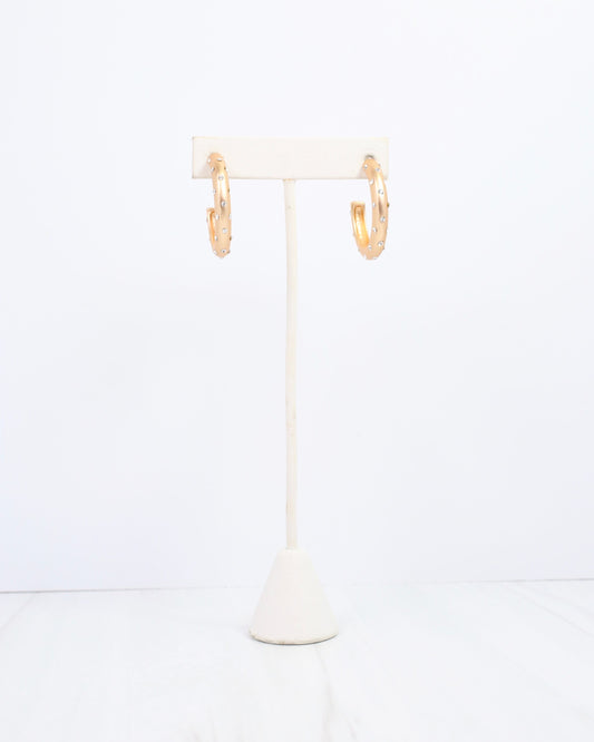 Polly Sparkly Hoop Earring Matte Gold