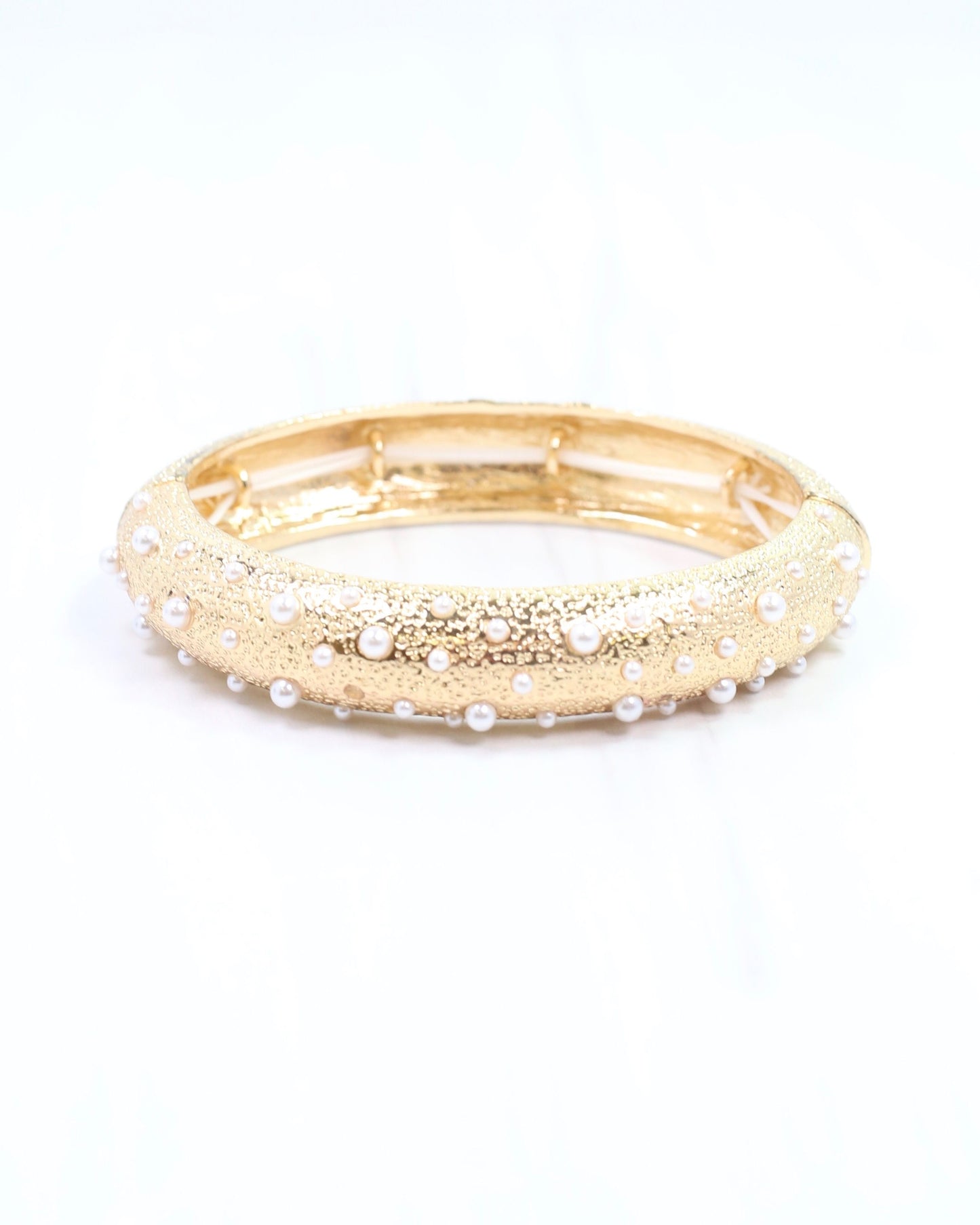 Danice Textured Gold Bracelet Pearl
