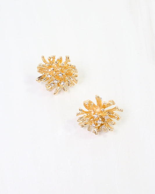 Enid Sunburst Stud Earring Gold