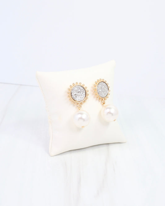 Kiama Coin Pearl Drop Earring Gold