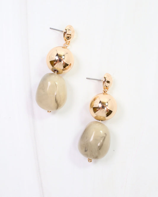 Bridgeport Stone Dangle Earring Gray