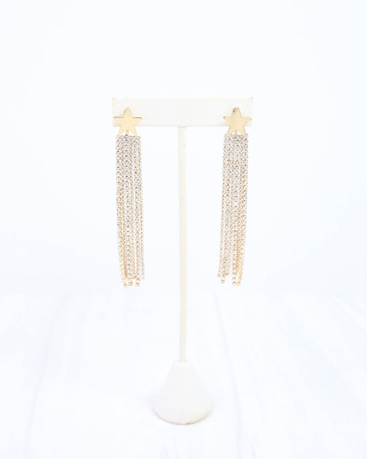 Star Power Dangle  Earring Gold