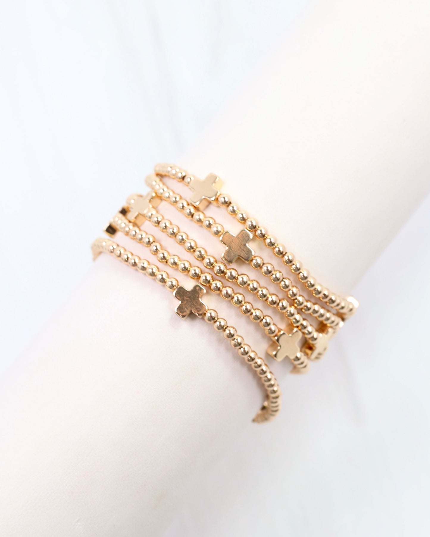 Avalon Cross Bracelet Set Gold