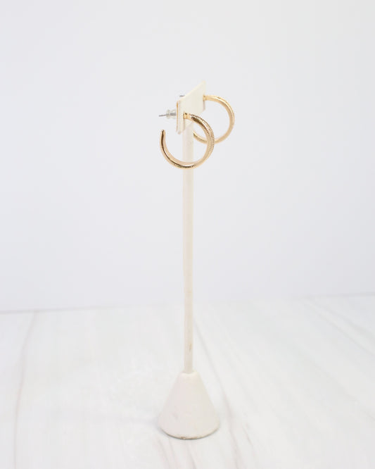 Cushing Hammered Hoop Earring Gold