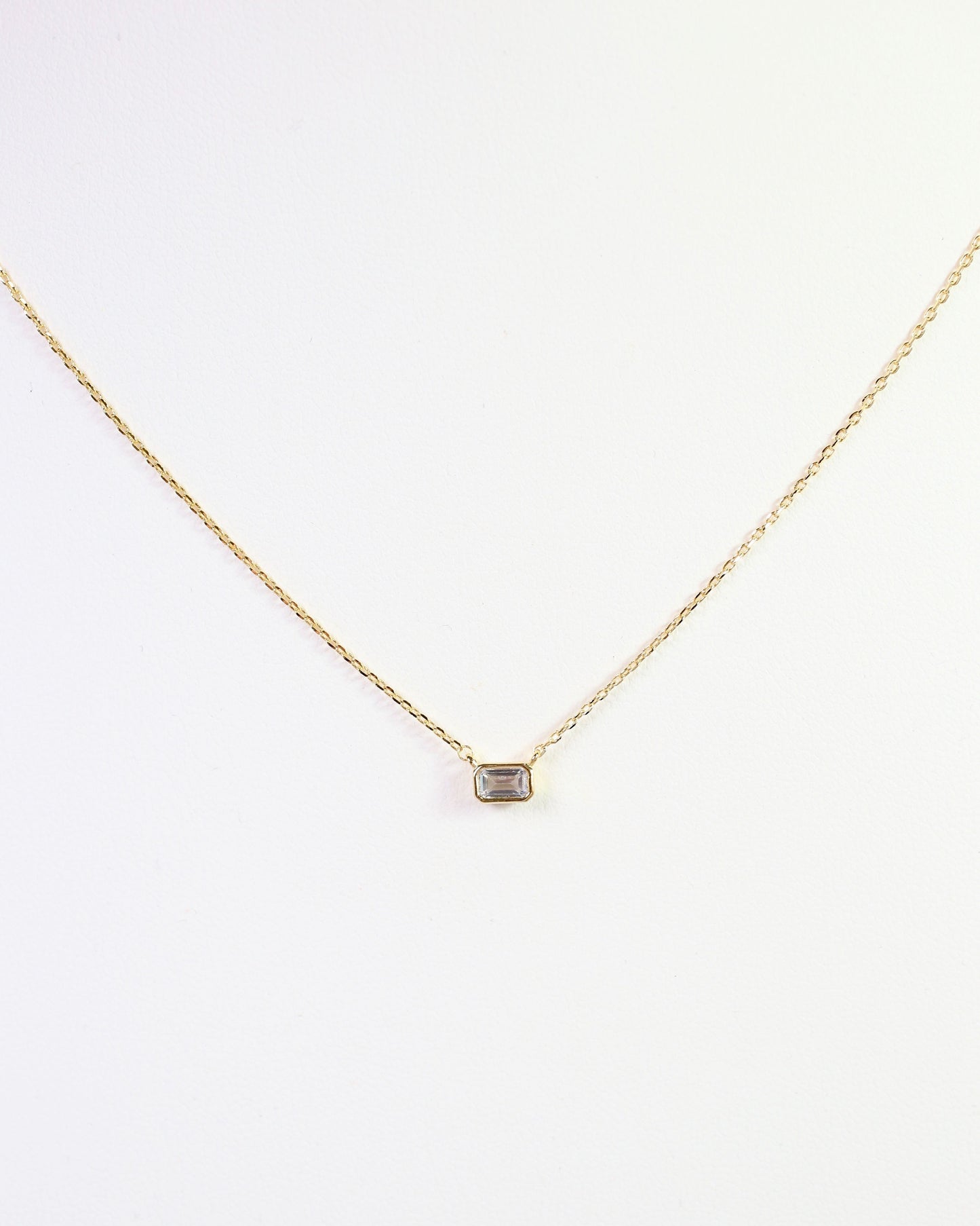 Lincoln CZ Baguette Necklace WR Gold